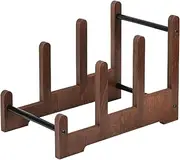 Record Rack - Wood Record Album Storage - Album Collection Shelf 3-Layer, Desktop Photo Book Display Organizer for Files Bookstore