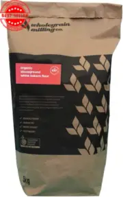 Organic Stoneground White Bakers Flour 5KG, 12% Protein, for Sourdough, Breads,