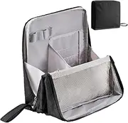 Doresty Makeup Bag, Standing Makeup Bag, Large Capacity Waterproof Multifunctional Make Up Bags, with Compartments, Bag for Girls Women,Black