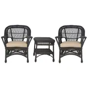 All Weather Wicker Paradiso Expresso Patio Set - 2 Chairs, Table & Cushions