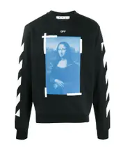 Mona Lisa print sweatshirt L,M Black