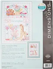 Dimensions Counted Cross Stitch Birth Record Personalized Gift, 14 Count White Aida, 10'' x 14''