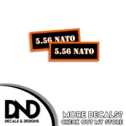5.56 NATO Ammo Can Decal Gun Ammunition Box Firearm Orange Sticker OR - 2 Pack