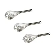 3x Davis & Waddell Cooking Whisk w/ Sphere & Ball Stainless Steel 26x6cm Silver