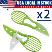 2pcs Avocado Cutter Slicer Kitchen Tool Fruit Peeler Separator Green Corer Knife