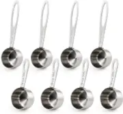 Hedume Set of 8 Coffee Scoop, Stainless Steel Measuring Scoops 1/8 Cup, 4 Pack 4