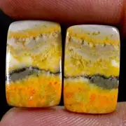 14.40 Cts Natural Bumble Bee Jasper 10X17 mm Cabochon Pair For Earring Gemstone