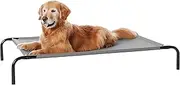 Amazon Basics Cooling Elevated Dog Bed with Metal Frame, Large, 130 x 80 x 20 centimeters, Grey