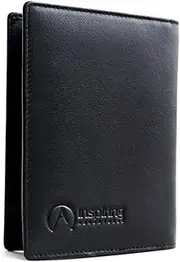 [Inspiring Adventures] Genuine Leather Passport and Credit Card Holder | RFID Blocking Bifold Wallet | Slim and Minimalist Design | Includes Unique Gift Box | for Men and Women