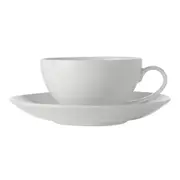 Maxwell & Williams 200 ml White Basics Porcelain Coupe Cup & Saucer Set - White