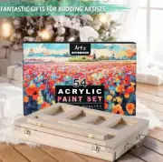54 Pieces Acrylic Paint Set with Tabletop Easel Stand, open box