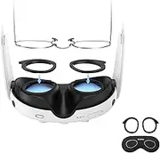 AMVR Lens Protector Set Compatible with Meta/Oculus Quest 3 Accessories,Glasses Spacer for Quest 3 Lenses,Soft Silicone Rings Protect Prescription Glasses