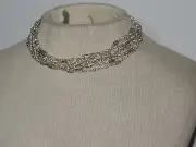 Vintage Silver Tone Multi Strand Napier Neckleck NWT Deadstock