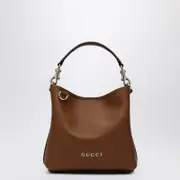 [GUCCI] Mini GG Emblem bucket bag brown One size Brown