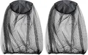 2 x Black Mosquito Repellent Caps - Insect Protection for Outdoor, Camping & Travel - Anti-Mosquito Bee & Fly - Mask Cap Hat with Net Mesh - Face Protection for Fishing & More