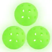 Luminous Pickleball Balls 3 Pack Pickleball Balls with Mesh Bag, Neon Green