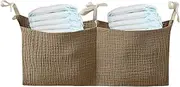 Baby Crib Pocket, Baby Bedside Storage Bag - Diaper Crib Organizer for Nursery, Portable Bedside Bag | Cotton Storage Bag with 2 Pockets, Bedding in, khaki, Se référer au descriptif, Refer to