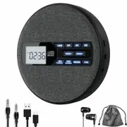 Portable CD Player with Bluetooth,Compact Anti-Skip Shockproof Portable CD Player with Earphone,Walkman CD Player with Stereo Speakers Color Black