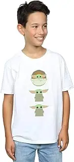 [Absolute Cult] Star Wars Boys The Mandalorian The Child Posing T-Shirt White 3-4 Years