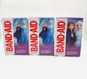 Band-Aid Adhesive Bandages Featuring Disney Frozen Assorted Sizes 20 Ct- 3 Pack