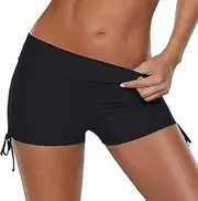 [Generic] Women's Swimming Shorts Elastic high Waisted Sports Flat Angle Shorts Swimsuit Split Swimsuit Bottom Beach Pants