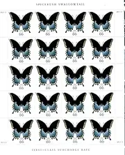 United States Postal Service Spicebush Swallowtail Butterfly Collectible Stamps Sheet of 20