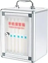 Portable Handle, Key Lock Wall-Mounted Cell Phones Storage Cabinet Cell Phone Cabinet Silver Storage Locker Box (Size : 12 Slots)