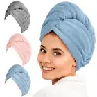 3 PackThicker Microfiber Hair Towel Wrap for Women Rapid Drying Towels for Ha...