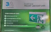 3Watt LED Surface Mount Emergency Exit Fitting, 1 Year Warranty, Brand New