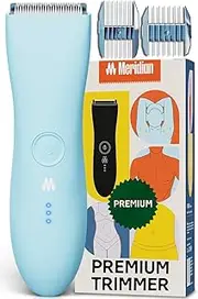 Meridian The Trimmer Premium - Body Hair Trimmer & Electric Shaver for Men and Women for Pubic Hair, Chest, Legs & Bikini Line, Waterproof & Rechargeable, Sky