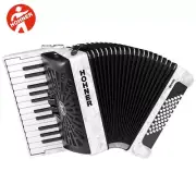 Hohner Bravo BR48WH 26-Key 48 Bass Piano Accordion Pearl White w/ Bag & Straps