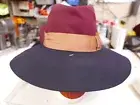 Bigalli Jennifer plume Burgundy color 100% Wool Felt Water Repellent size S Hat