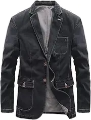 [HEYDHSDC] Spring Slim Fit Blazer Jacket Mens Denim Jacket Men Suit Outerwear Jean Jacket Men Casual Coat