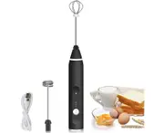 Electric milk frother, USB rechargeable milk frother 2 in 1 Hand-held