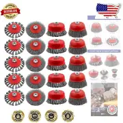 Durable 20 Piece Wire Brush Set with 5/8-11 Arbor for Professional Cleaning