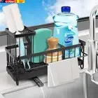 Kitchen Sink Organiser, Kitchen Sink Caddy with High Brush Holder, Stainless Ste