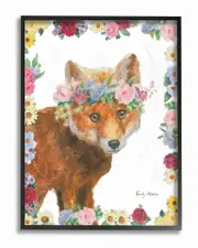 Flower Friends Fox by Emily Adams Framed Art