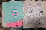 Baby Gap Linen Sundress Bloomer Headband Set 12-18 Mo. & Carters PJs 3 Piece Set