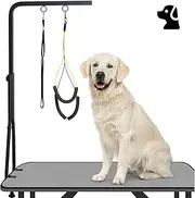 WeGXY Professional Dog Grooming Table Arm with Double Clamp, 42" H Adjustable Pet Grooming Stand with Grooming Loop Noose for Small Medium Large Dog - Sturdy, and Easy-to-Install