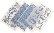Veemoon 4Sheets Pottery Decal Transfer Paper High Temperature Underglaze Colored Clay Decals for DIY Crafts Durable and Practical for Artistic Pottery Decoration
