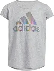 [adidas] Girls' Plus Size Short Sleeve Badge of Sport Square Tee