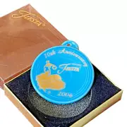 Fiesta Ware 2006 70th Ornament Round Anniversary Dancing Lady on Peacock Blue
