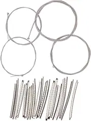4pcs Electric Bass Strings with 21pcs 2.7mm Width Electric Bass Fret Wire Set for Electric Bass Guitar Parts Multicolor480 for Electric Bass