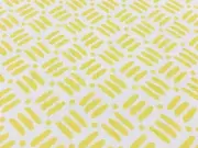 Grey Watkins Geometric Basketweave Print Fabric- Dash & Dot Print Pollen 1.45 yd
