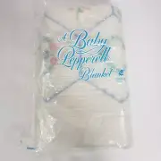 Vtg Baby Pepperell Blanket Infant Security Satin Trim Flowers 36 x 50 NOS New