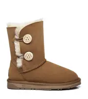 Twin Button Short Sheepskin Boots grey - AU Ladies 4/ AU Men 2/ EU35 grey - AU Ladies 4/ AU Men 2/ EU35