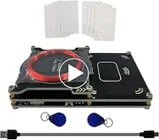 Upgraded 512k Proxmark3 Easy V3.0 RDV4 Memory ID M1 IC Built-in RFID Card Reader Integrated Antenna Decryptor Decoder 10 IC ID Cards HF LF Frequency
