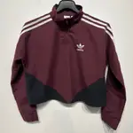 老麥嚴選 ADIDAS 愛迪達 半開襟長袖T恤/上衣 酒紅色 二手 女M號 CK0901V