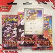 Pokemon Destined Rivals 3 Pack Blister - Kangaskhan Promo TCG SV10!