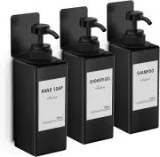 3 Pack Shampoo Soap Gel Dispenser Wall Mount for Bathroom Kitchen